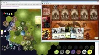 Mage Knight (Lost Legion) Session Report 4 player Dungeon Lords (League 1, Game 3, Round 1