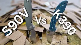 K390 VS S90V edge retention testing with a Spyderco Delica and Asher Spiro