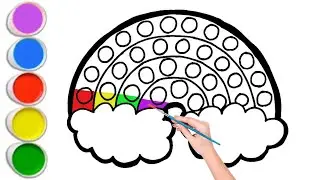 Rainbow Pop It Drawing, Painting and coloring for Kids | Colorful Rainbow Pop It Drawing