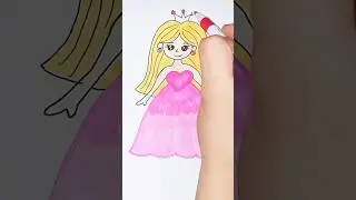 How to draw a cute princess 👑 Step by Step drawing for kids #shorts