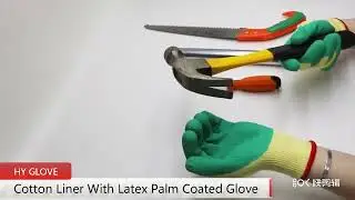 Natural Cotton Glove Crinkle Latex Working Gloves Multi-Purpose Construction Hand Gloves