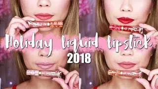 Two Faced Cosmetics-The Sweet Smell of Christmas//Liquid Lipstick SWATCHES