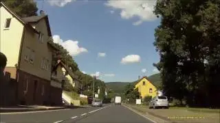 Ortsdurchfahrt im fr&auml;nkischen Odenwald/MIL (B469): Weilbach (S&uuml;d rein, Nord raus)