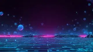 Retro synthwave geometric digital landscape particle effects 4K | Motion Background Loop