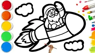 How To Draw Cute Santa Claus Rocket Pilot | Easy Step By Step Tutorial