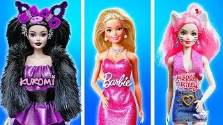 YENİ 123 GO! HELLO KITTY vs KUROMI BEBEK MAKYAJ YARIŞMASI! En Sevimli vs En Havalı Değişim! 👑🖤