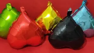 FUN LOT'S OF COLOURFUL HEART SHAPE MYLAR BALLOON UNBOXING AND BLOWING ASMR SATISFYING VIDEO!