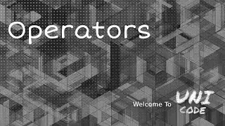 Operators || Starting with C++ || UniCode