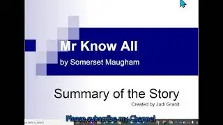 Mr Know All summary in Hindi | by W.Somerset Maugham | |