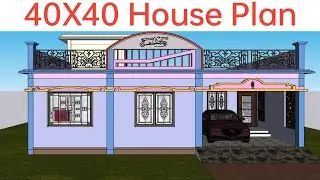 40X40 house plan 3 bedroom with Car Parking| 1600 sq ft house| 40X40 घर का नक्शा