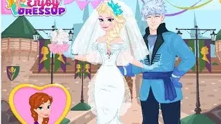 Girls' dress-up game video: Design Frozen Wedding Dress for Anna and Elsa