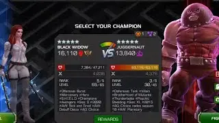 Black widow highest damage champion fight with unstoppable Juggernaut #mcoc #marvel