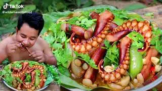 Eating Technology KH, Primitive Technology - Eating delicious - Smart boy cooking pig head #08