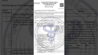 Waiting list for CRE verious post NORCET, AIIMS, STAFF NURSE, CHO RRB #neetresult