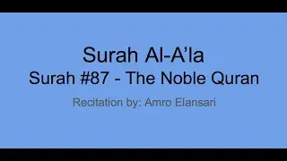 Surah Al A'la - The Noble Quran (Recited By Amro Elansari)