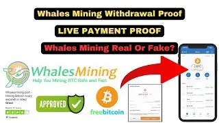 Whalesmining Payment proof || whalesmining BTC Mining withdraw proof
