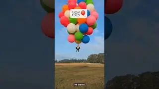 flying using giant helium balloons #mrbeast #experiment #trending #trendingshorts