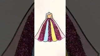 Rainbow Glitter dress for princess💛🩷🩵💜 #glitter #myglitterart #color #barbie #viral