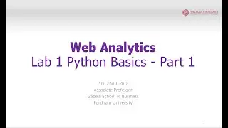 {Web Analytics} LAB 1 Basic Python Programming