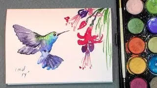 Paint a quick hummingbird in watercolors {quick & easy!}