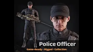 Professionally Rigged Police Officer Character 3D Model Game Ready