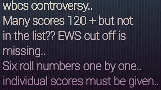 WBCS preli result Controversy.....what about accountability and transparency..of PSC...