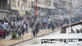 مظاهرة في مدينة عفرين شمال حلب تندد بالعملية العسكرية