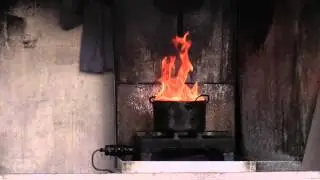 Chip pan fire demonstration and guidance