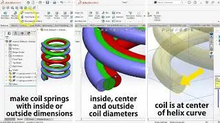 SOLIDWORKS Tutorial. Learn to Make Spring Coils With Inside or Outside Dimensions.