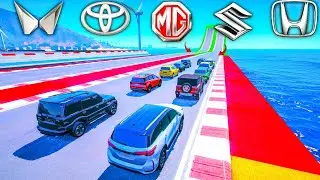 INDIAN 🚗CARS VS DOUBLE RAMP 😱IMPOSSIBLE CHALLENGE IN GTA V 