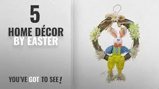 Top 10 Home D&eacute;cor By Easter [ Winter 2018 ]: Easter Bunny Front Door Decoration Wreath