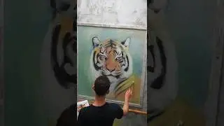 New tiger mural! 🐅 #painting #oilpainting #mural
