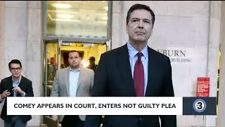 Comey appears in court, enters not guilty plea