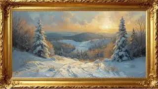Peaceful Winter Glow &ndash; 4K Golden Landscape Wallpaper for Home Decor | 4K Frame TV Art