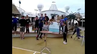 AIDAaura pool deck rehearsal 2014