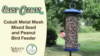 Cobalt Metal Mesh Mixed Seed and Peanut Bird Feeder | Tube Bird Feeders | Nature's Way Bird Products