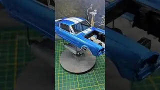 Building a Blue Ford Mustang with white Stripes! Full Revell Model Kit Build #adhoccars #fordmustang