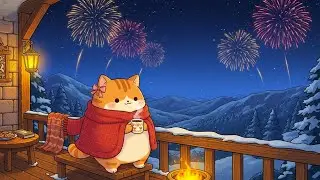 Cozy Cat's Winter Fireworks 🎆 Jazzy Lofi to Start 2026 ❄️ Relaxing Vibes for Sleep & Study