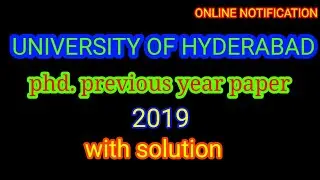 phd. previous year paper#online notification#university of hyderabad#phd. hindi paper#