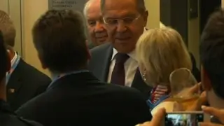 Raw: Top Russian Diplomats at Summit in Alaska