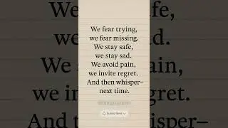 The Pain of Playing Safe 💭 | Deep Quote on Regret and Courage