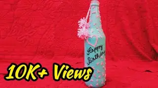 Simple Birthday bottle art || Begginers birthday bottle art || Easy Gift ideas || Thanu's creation