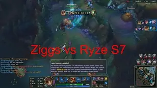 Ziggs vs Ryze top/mid lane S7 (4x double, 2 x tripple kills)