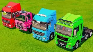 TRANSPORTING DUMP TRUCKS, TANKER TRUCKS & FIRE ENGINE WITH BIG TOW TRUCKS! Farming Simulator 22