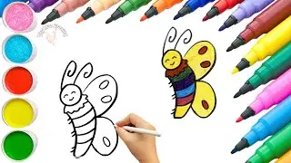 How To Draw cute Dragonfly Drawing, Painting & Coloring For Kids and Toddlers_ Child Art 🐋🌈🎨