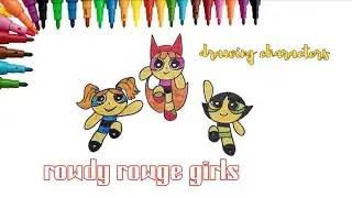 How to draw ROWDY ROWGE GIRLS CHARACTERS. drawing easily step by step.