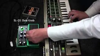 Boss SL-20 Slicer Twin Pedal demo review with Korg Microkorg synth and EHX #1 Echo Delay Pedal