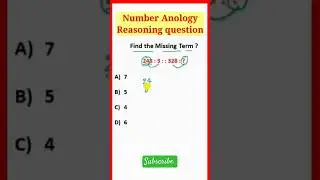 General intelligence questions/Reasoning questions/Number anology #maths #ssccgl2023
