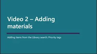 Reading lists video 2 - Adding materials