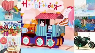 3D Pop UP Happy Birthday Greeting Invitation Cards Thank You Cards